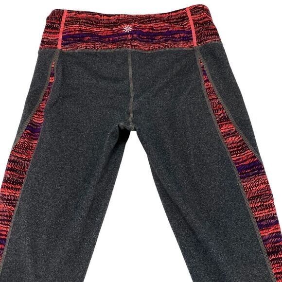 Athleta Activewear Leggings Womens Small Gray Nylon Elastic Waist Logo Pull On - Picture 12 of 16